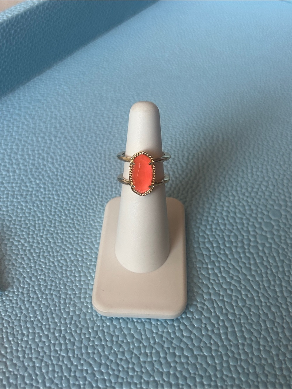 Kendra Scott Coral Stone Double-Band Ring